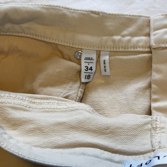 Loft "The Slim" Off White Jeans Size 18 / 34 - Worn Once - Picture 10 of 11